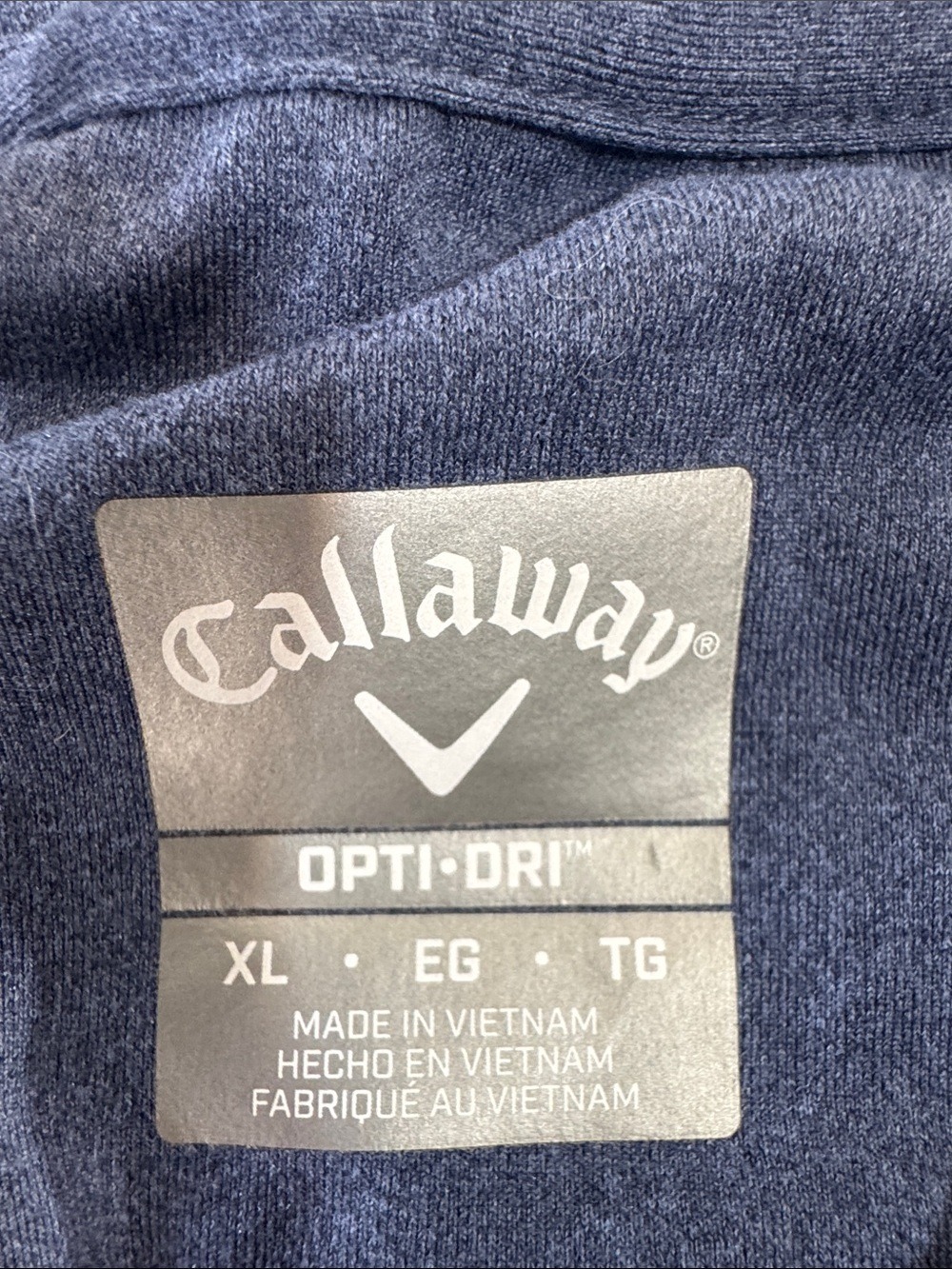 Callaway Men's Opti Dri Slate Blue Performance Crew Short Sleeve Shirt XL - Picture 3 of 4
